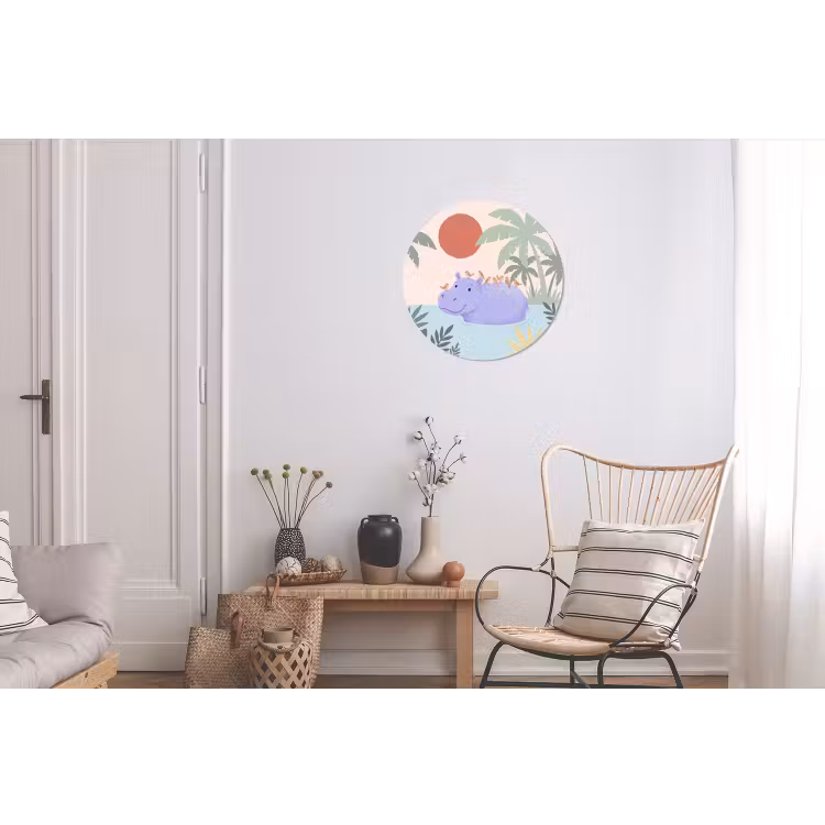 Wall circle - Aluminum - Animals - Bird - Water - Nature - Illustration — 2