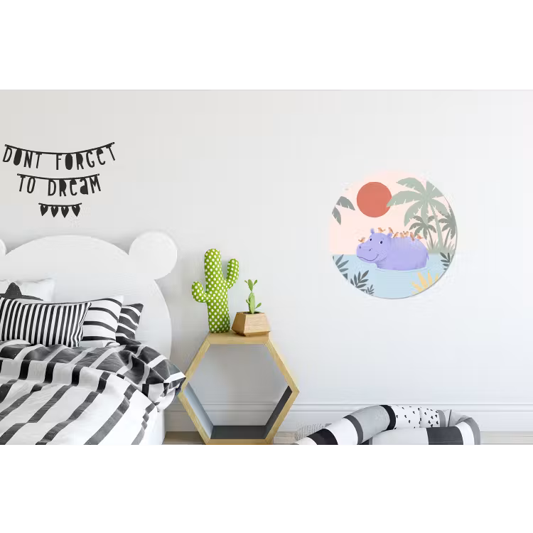 Wall circle - Aluminum - Animals - Bird - Water - Nature - Illustration — 5