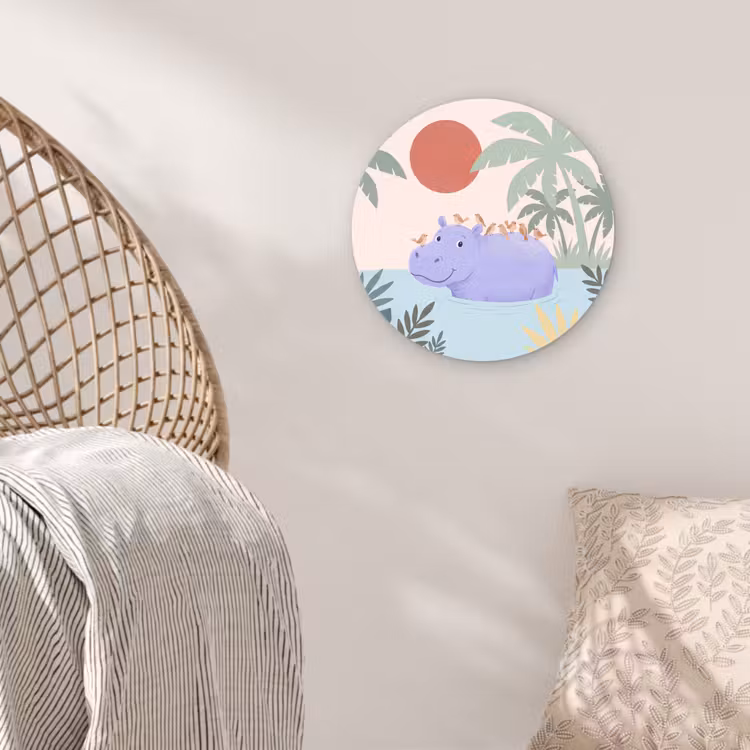 Wall circle - Glass - Animals - Bird - Water - Nature - Illustration — 5