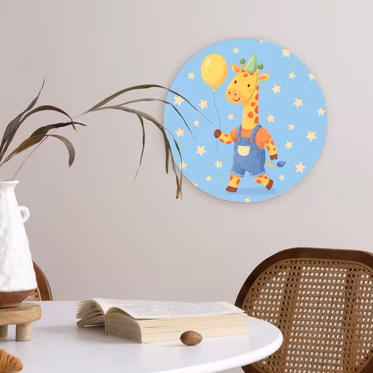 Wall circle - Glass - Animals - Giraffe - Balloon - Party - Children's Room — 4