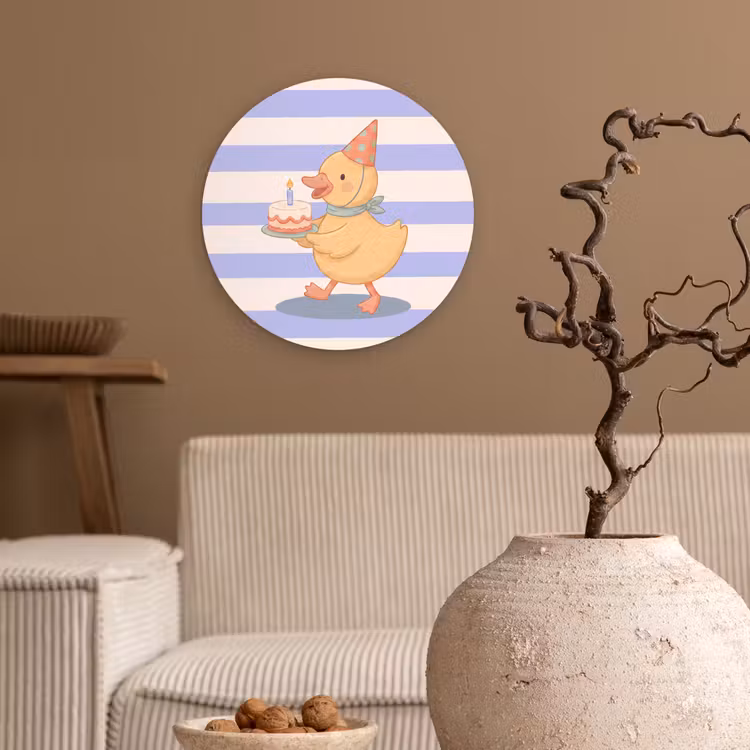 Wall circle - Glass - Bird - Party - Cake - Children - Illustration — 2