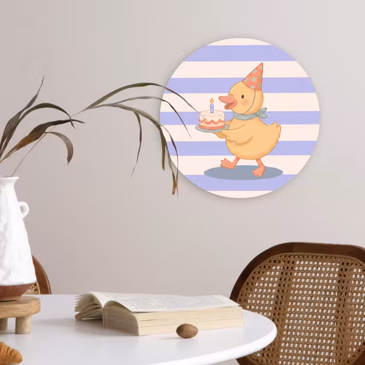 Wall circle - Glass - Bird - Party - Cake - Children - Illustration — 4