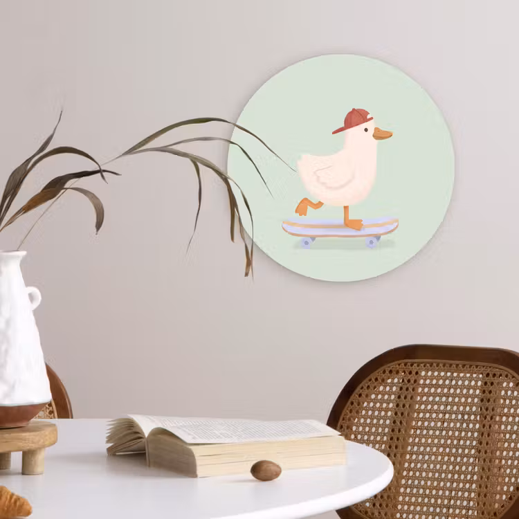 Wall circle - Glass - Bird - Skateboard - Animals - Cartoon - Playful — 4