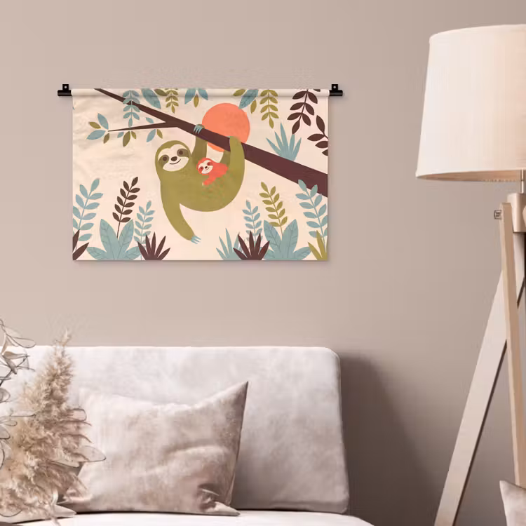 Wall Hanging - Animals - Mother - Baby - Nature - Green — 2