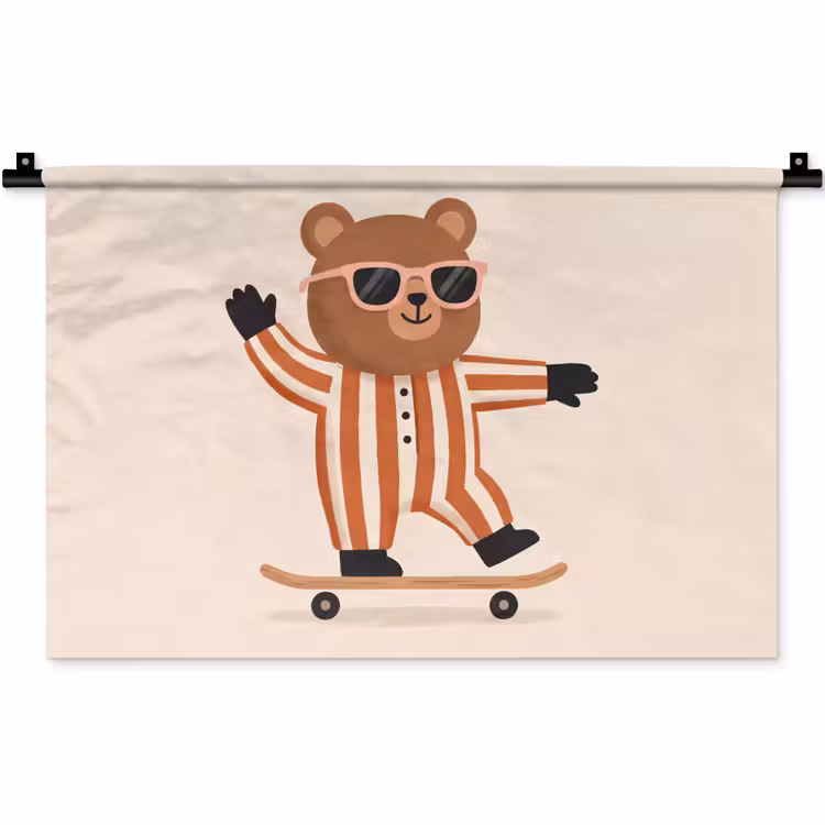 Wall Hanging - Animals - Skateboard - Game - Cartoon - Pink — 1