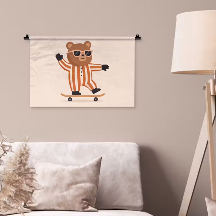 Wall Hanging - Animals - Skateboard - Game - Cartoon - Pink — 2