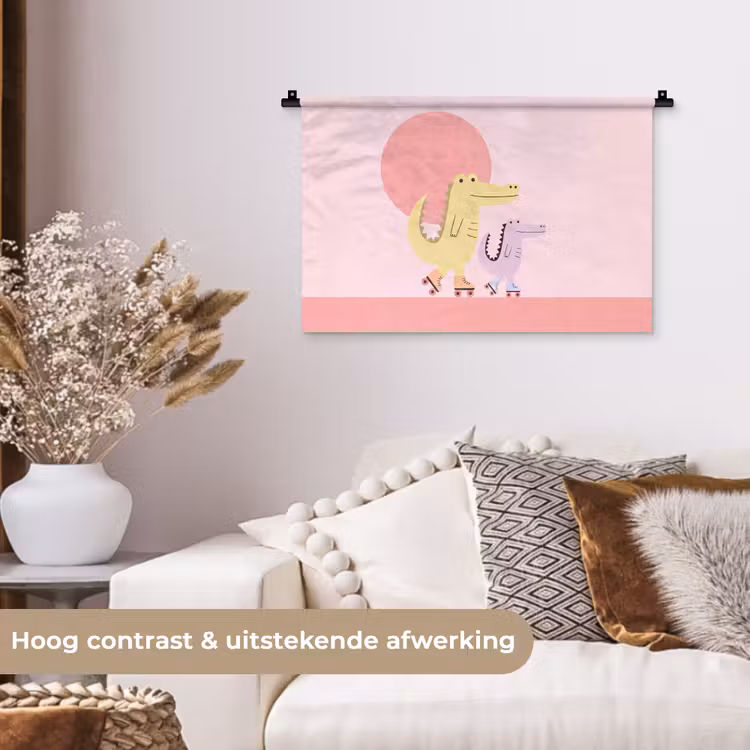 Wall Hanging - Animals - Skating - Illustration - Playful - Pink — 4