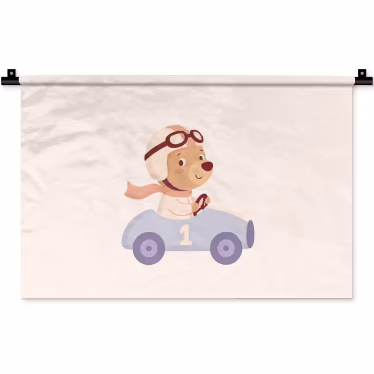 Wall Hanging - Bear - Car - Children's Room - Cartoon - Playful — 1