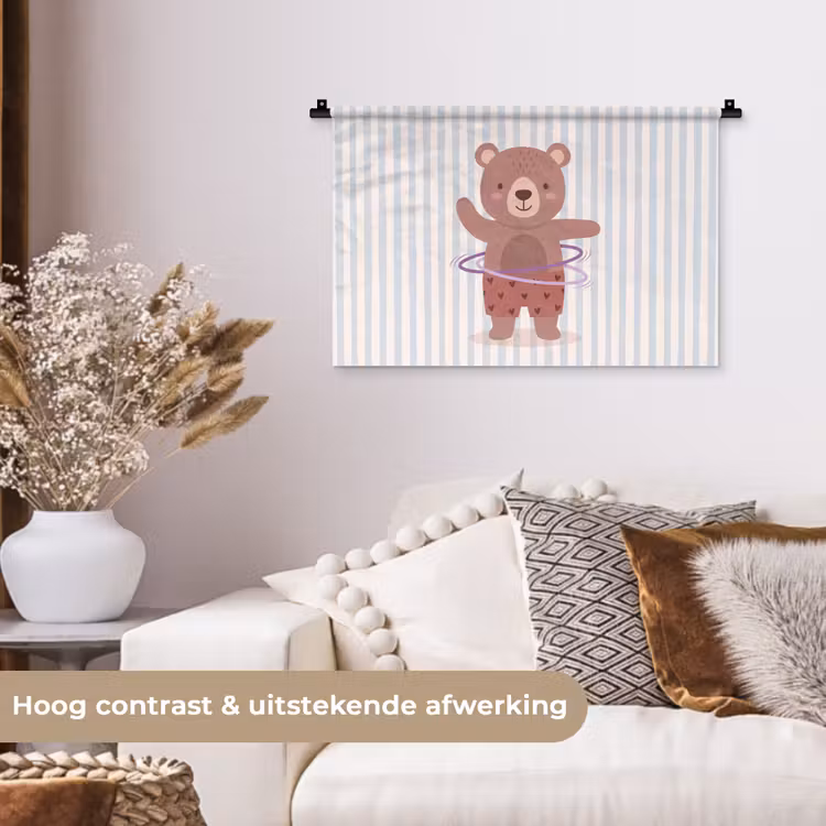 Wall Hanging - Bear - Hoop - Children's Room - Illustration - Brown — 4