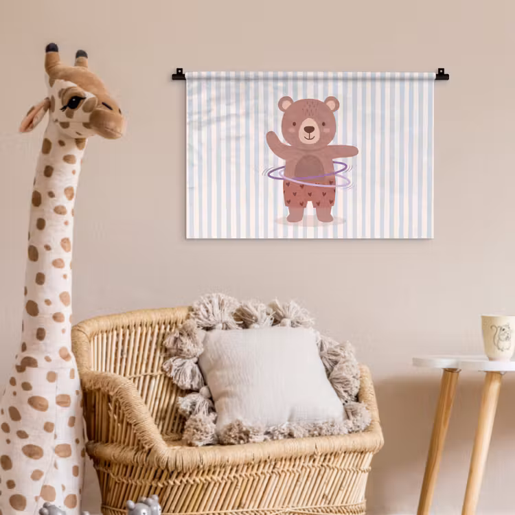 Wall Hanging - Bear - Hoop - Children's Room - Illustration - Brown — 5