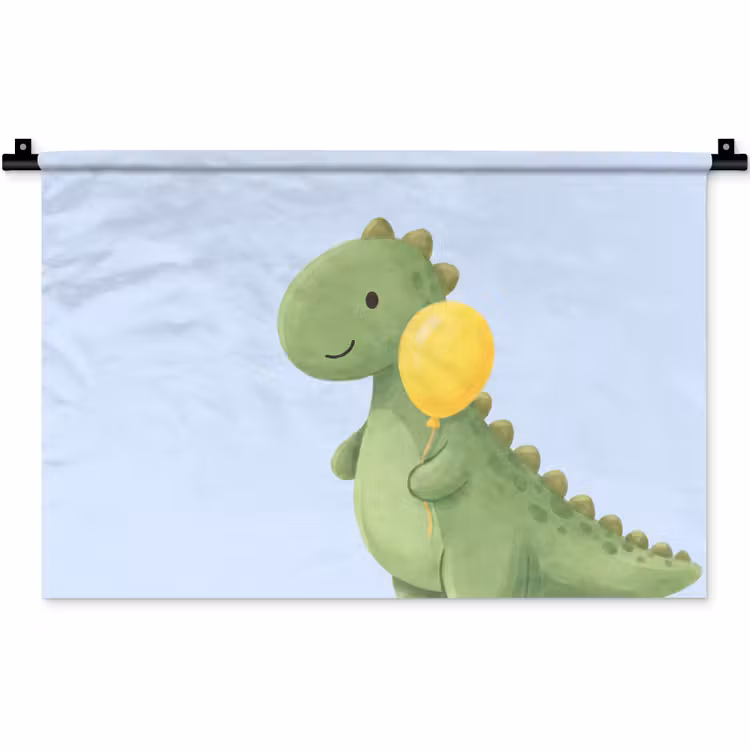 Wall Hanging - Dinosaur - Balloon - Children's Room - Illustration - Green — 1
