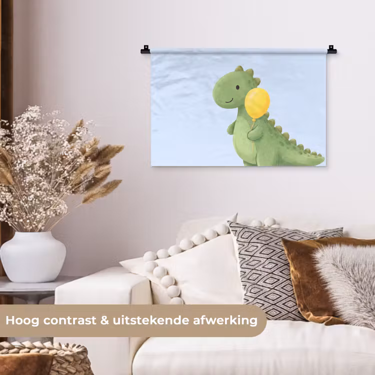 Wall Hanging - Dinosaur - Balloon - Children's Room - Illustration - Green — 4