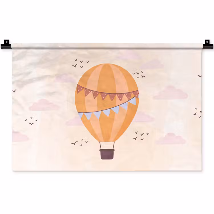 Wall Hanging - Hot Air Balloon - Garlands - Adventure - Illustration - Orange — 1