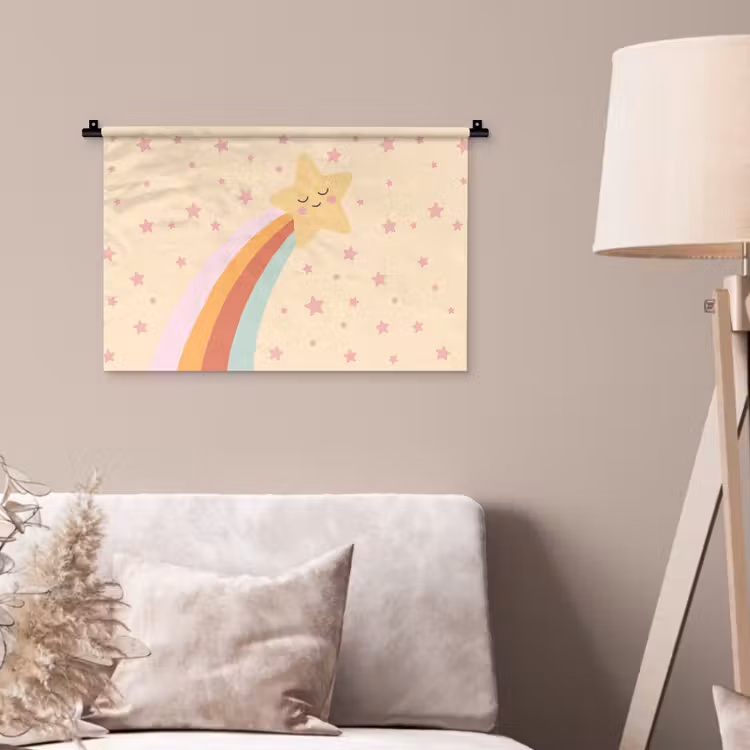Wall Hanging - Star - Rainbow - Night - Illustration - Pastel — 2