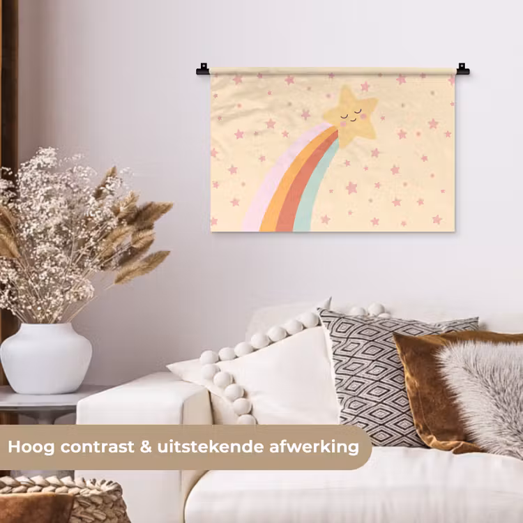 Wall Hanging - Star - Rainbow - Night - Illustration - Pastel — 4