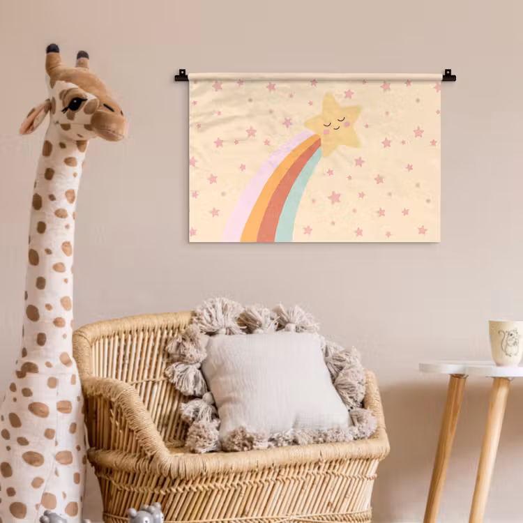 Wall Hanging - Star - Rainbow - Night - Illustration - Pastel — 5