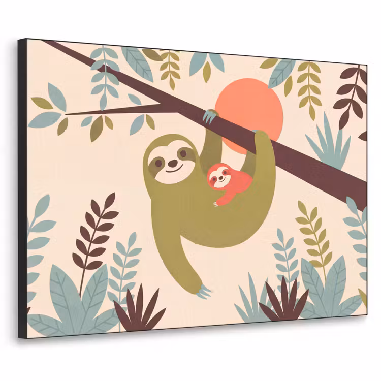 Art Frame - Animals - Mother - Baby - Nature - Green — 1