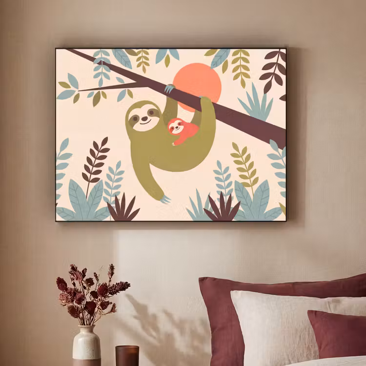 Art Frame - Animals - Mother - Baby - Nature - Green — 2