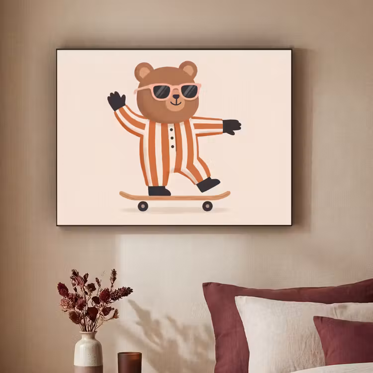 Art Frame - Animals - Skateboard - Game - Cartoon - Pink — 2