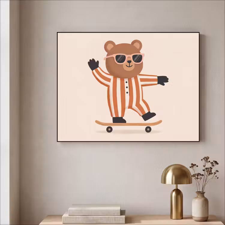 Art Frame - Animals - Skateboard - Game - Cartoon - Pink — 3