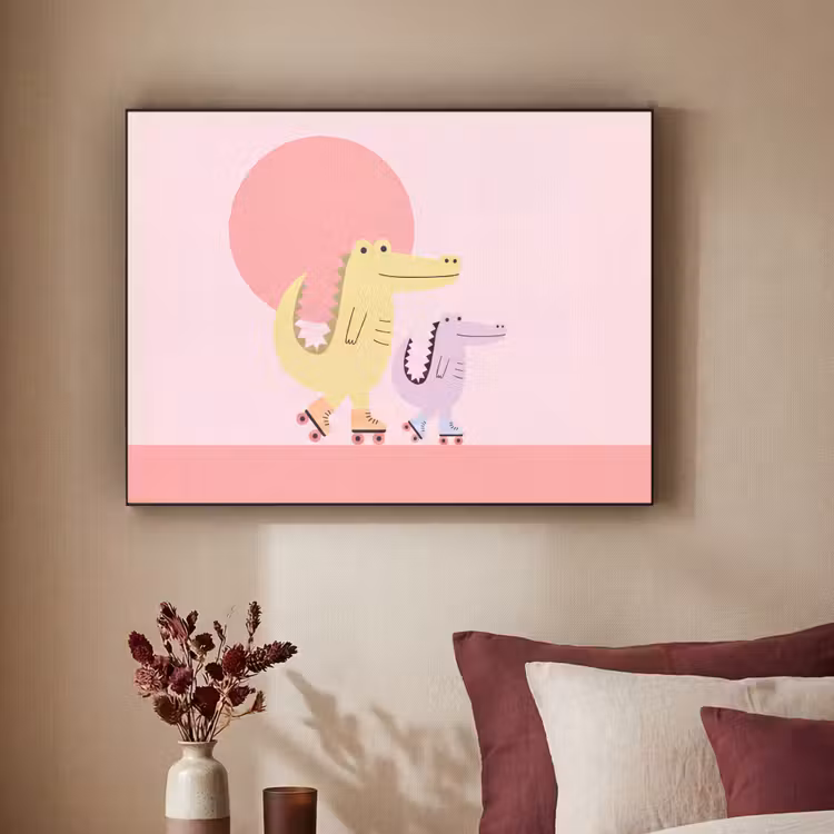 Art Frame - Animals - Skating - Illustration - Playful - Pink — 2