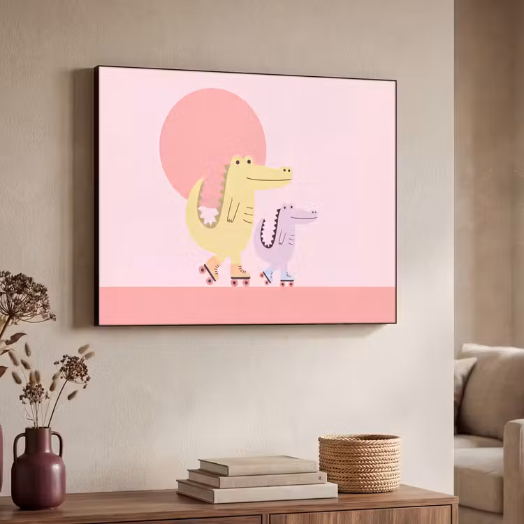 Art Frame - Animals - Skating - Illustration - Playful - Pink — 4