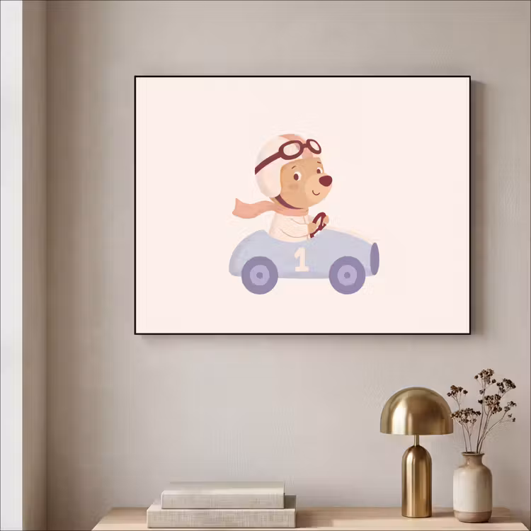 Art Frame - Bear - Car - Children's Room - Cartoon - Playful — 3