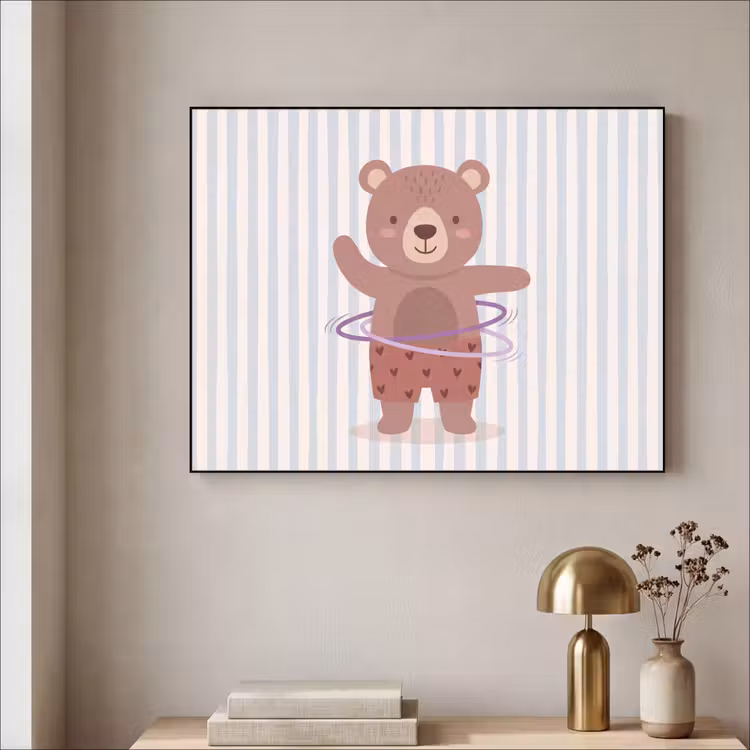 Art Frame - Bear - Hoop - Children's Room - Illustration - Brown — 3