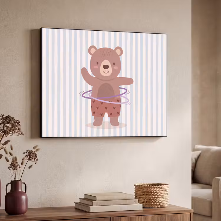 Art Frame - Bear - Hoop - Children's Room - Illustration - Brown — 4
