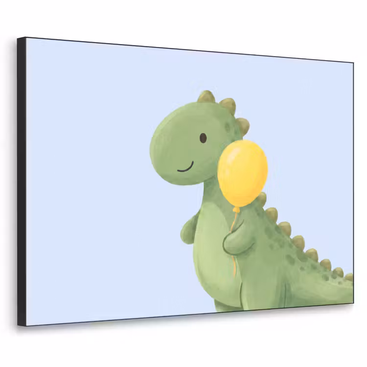 Art Frame - Dinosaur - Balloon - Children's Room - Illustration - Green — 1