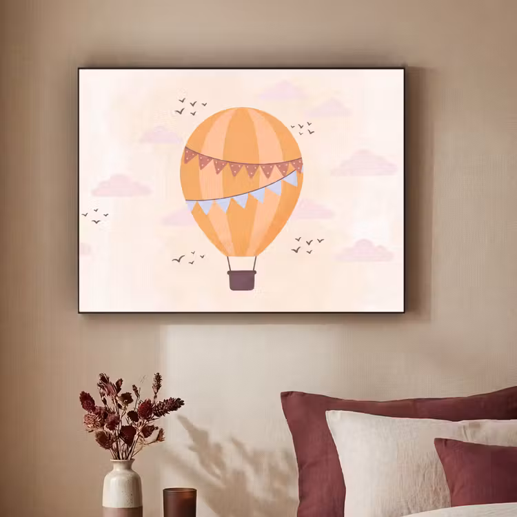 Art Frame - Hot Air Balloon - Garlands - Adventure - Illustration - Orange — 2