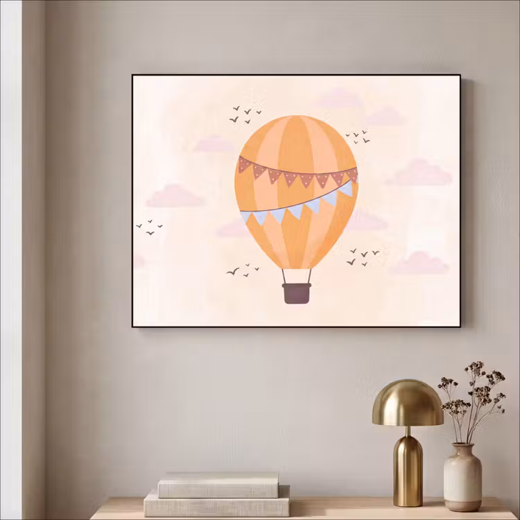 Art Frame - Hot Air Balloon - Garlands - Adventure - Illustration - Orange — 3