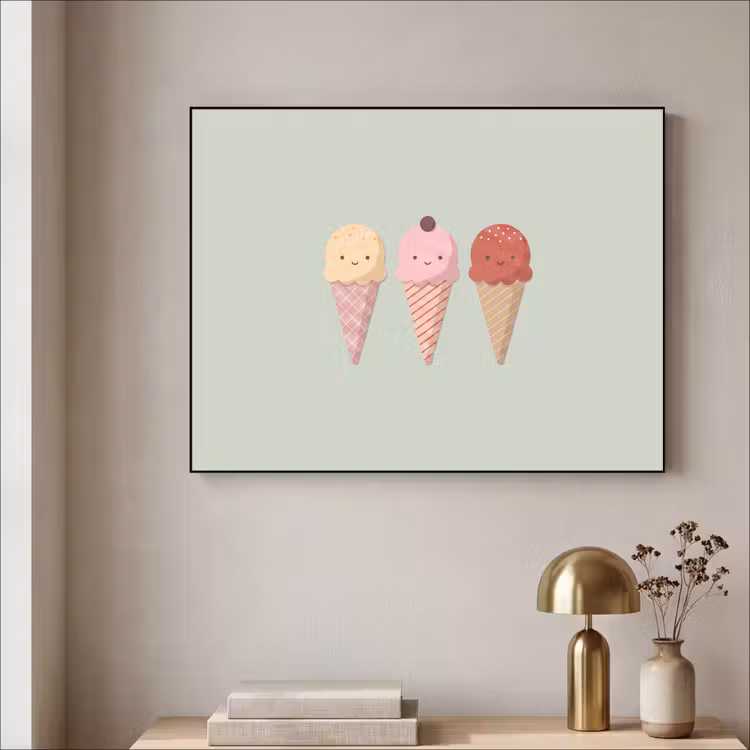 Art Frame - Ice Cream - Cones - Food - Illustration - Cheerful — 3