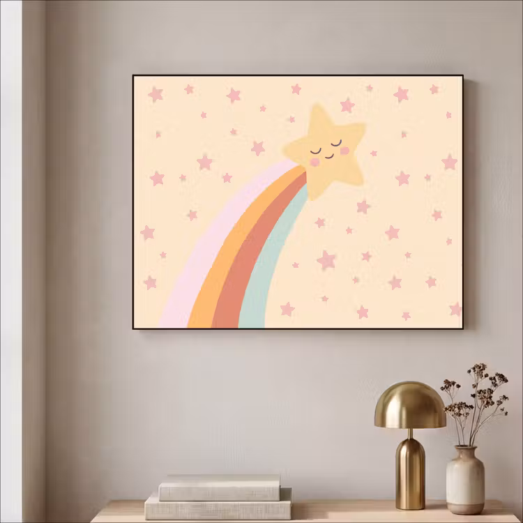 Art Frame - Star - Rainbow - Night - Illustration - Pastel — 3