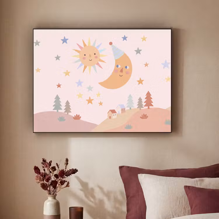 Art Frame - Sun - Moon - Stars - Children's Room - Pastel — 2