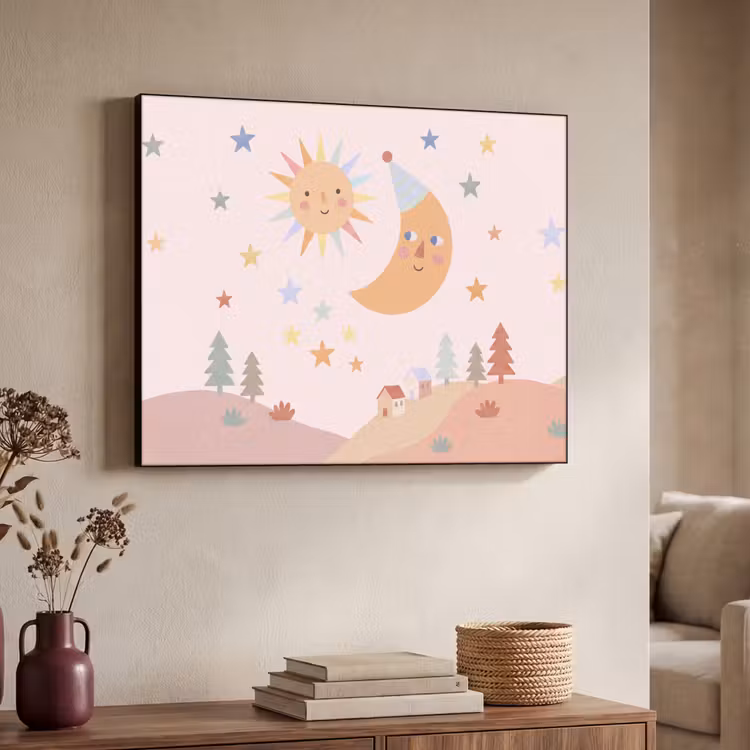 Art Frame - Sun - Moon - Stars - Children's Room - Pastel — 4