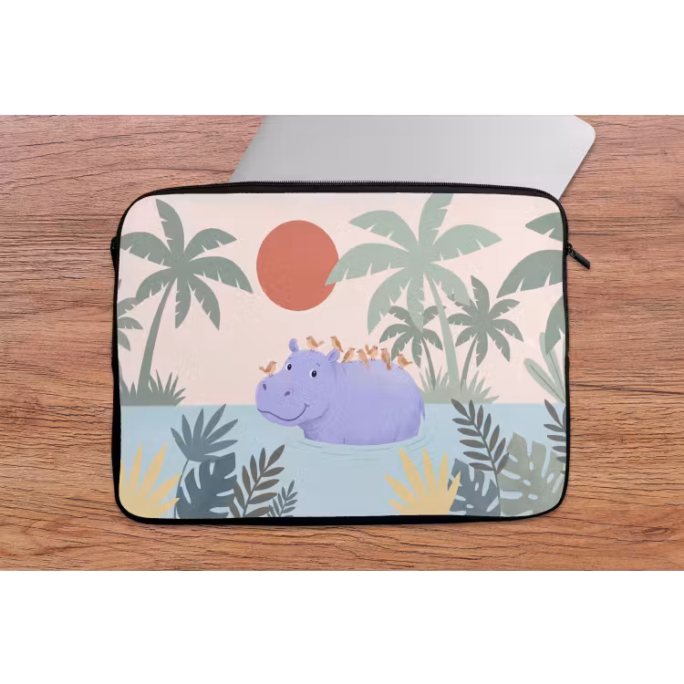 Laptop Sleeve - Animals - Bird - Water - Nature - Illustration — 2