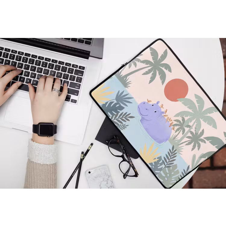 Laptop Sleeve - Animals - Bird - Water - Nature - Illustration — 3