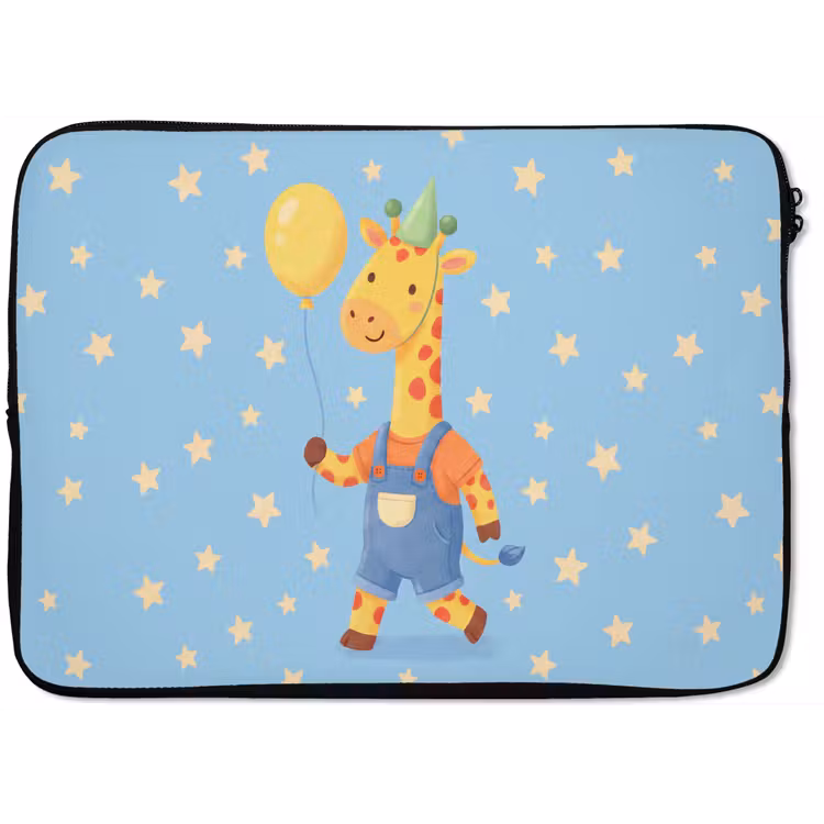 Laptop Sleeve - Animals - Giraffe - Balloon - Party - Children's Room — 1