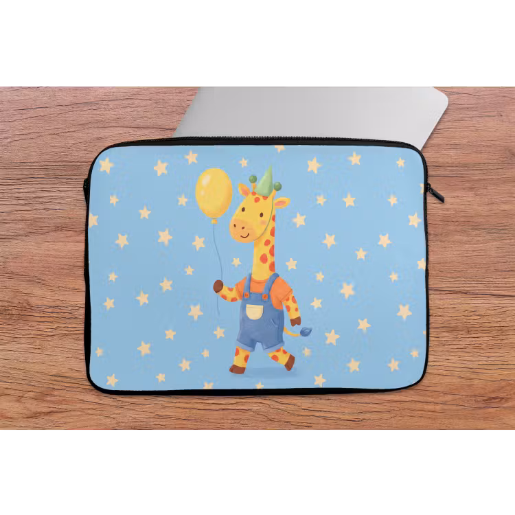 Laptop Sleeve - Animals - Giraffe - Balloon - Party - Children's Room — 2