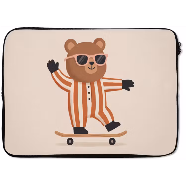 Laptop Sleeve - Animals - Skateboard - Game - Cartoon - Pink — 1