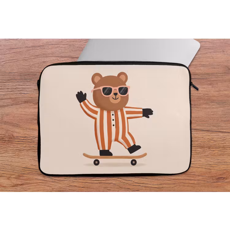 Laptop Sleeve - Animals - Skateboard - Game - Cartoon - Pink — 2