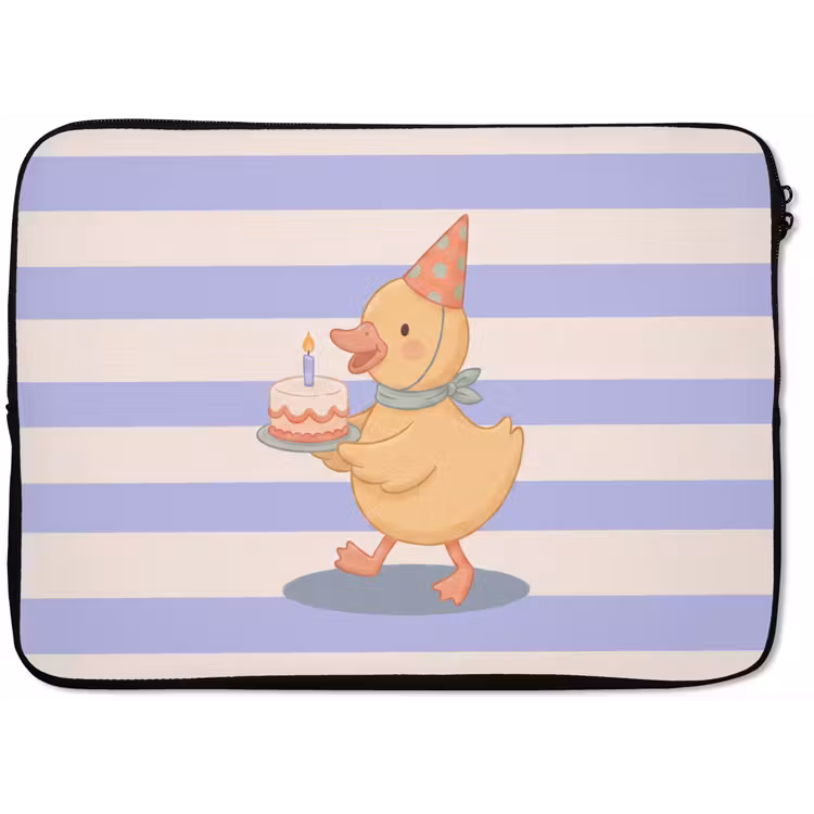 Laptop Sleeve - Bird - Party - Cake - Children - Illustration — 1