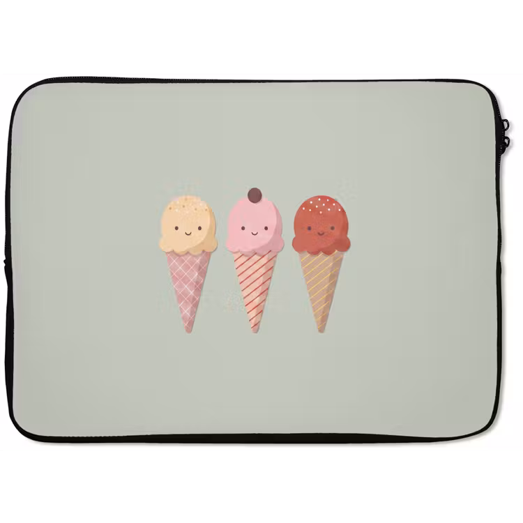 Laptop Sleeve - Ice Cream - Cones - Food - Illustration - Cheerful — 1