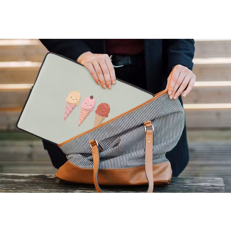 Laptop Sleeve - Ice Cream - Cones - Food - Illustration - Cheerful — 4