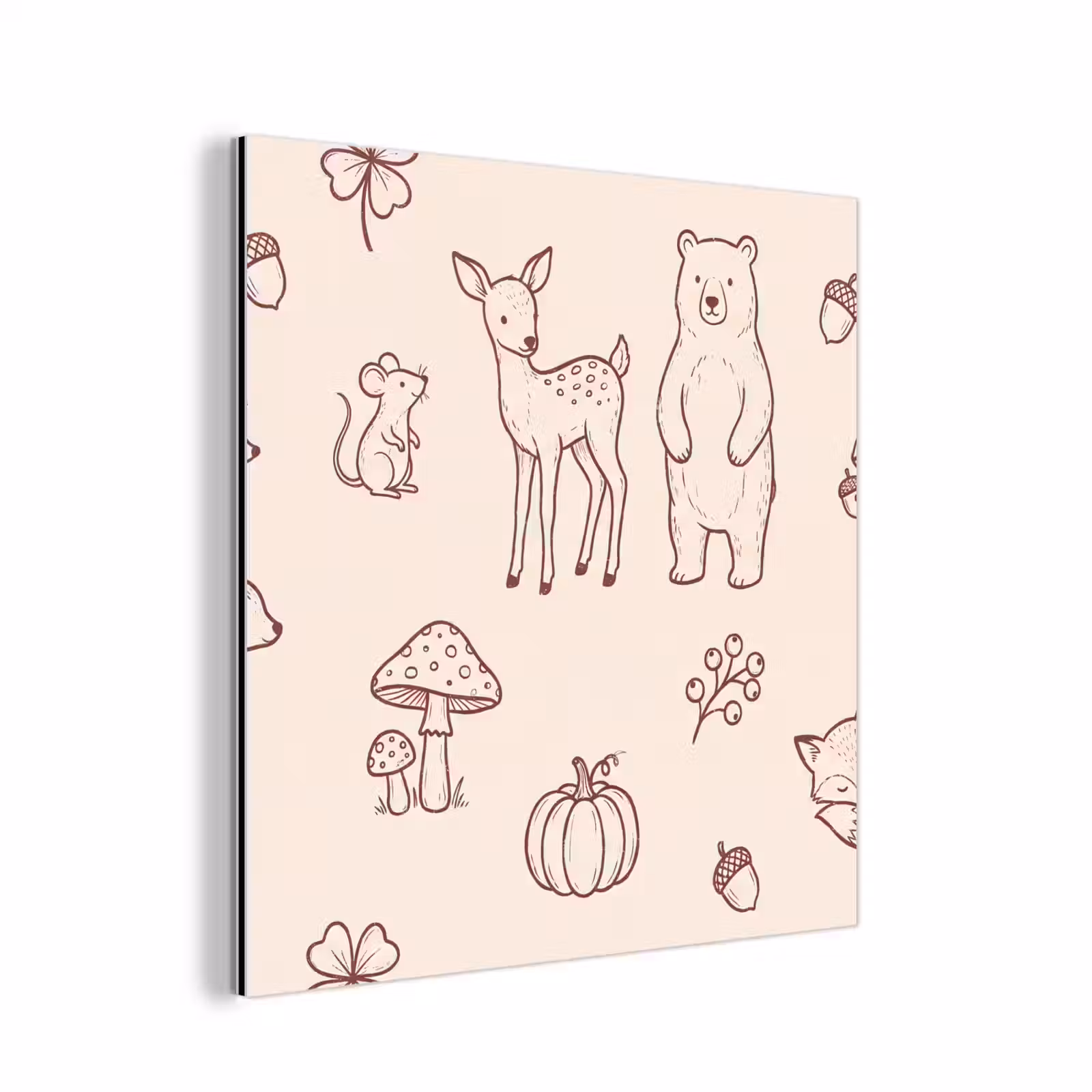 aluminium wall art - Animals - Forest - Nature - Sketch - Pattern — 1