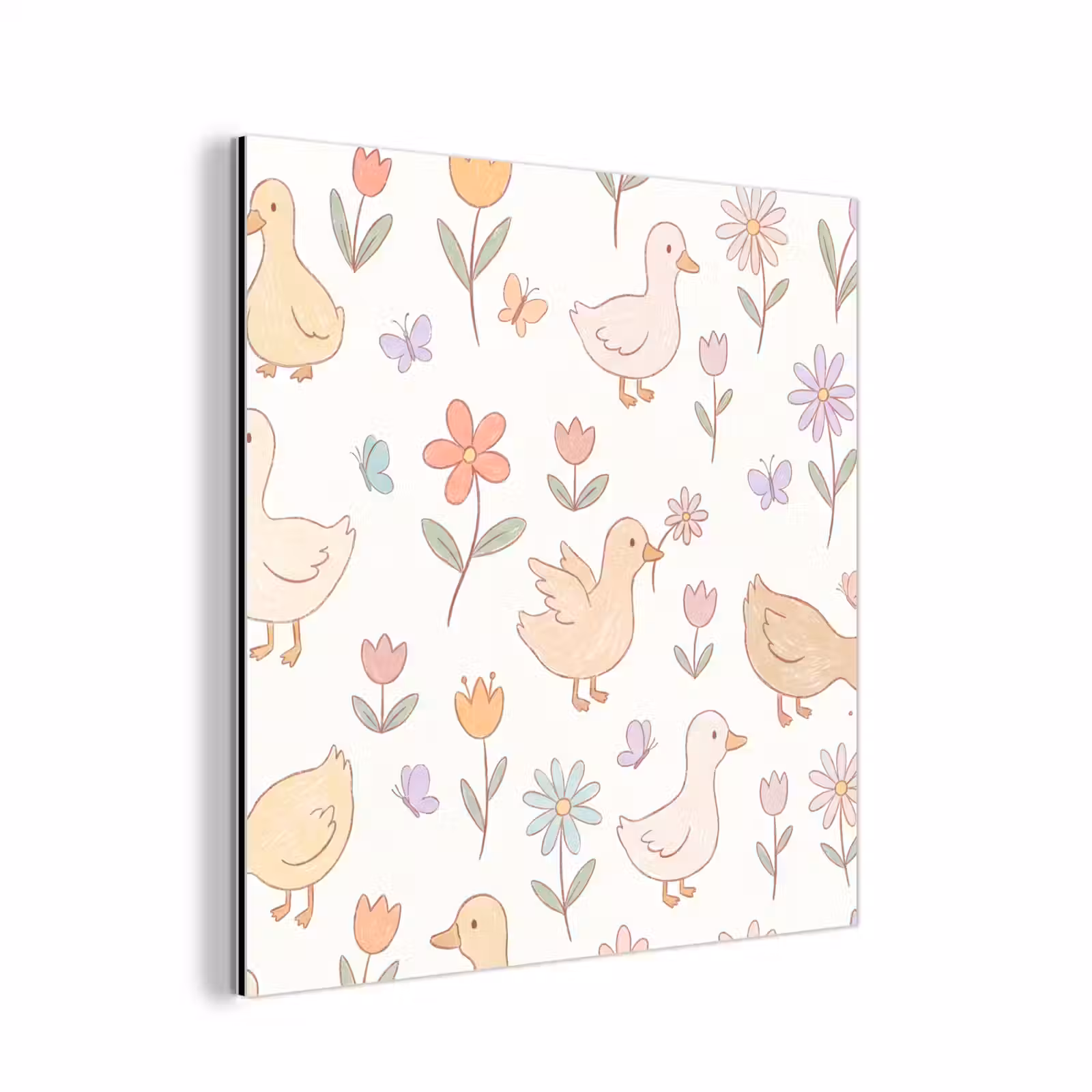 aluminium wall art - Birds - Flowers - Patterns - Pastel - Animals — 1