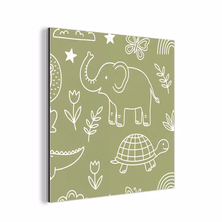 aluminium wall art - Animals - Pattern - Illustration - Nature - Green — 1