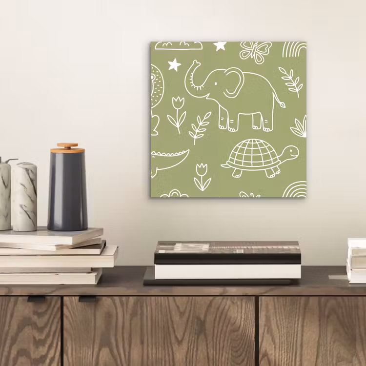 aluminium wall art - Animals - Pattern - Illustration - Nature - Green — 2