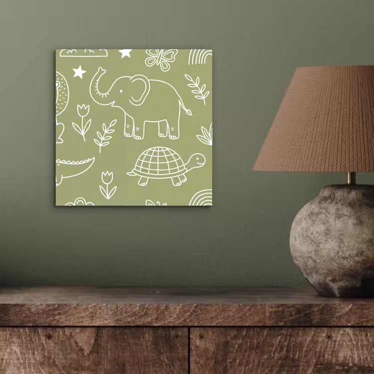 aluminium wall art - Animals - Pattern - Illustration - Nature - Green — 3